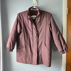 Worthington Dupont Thermolite Plus Faux Fur Trim Hood Zip Parka Jacket Womens S